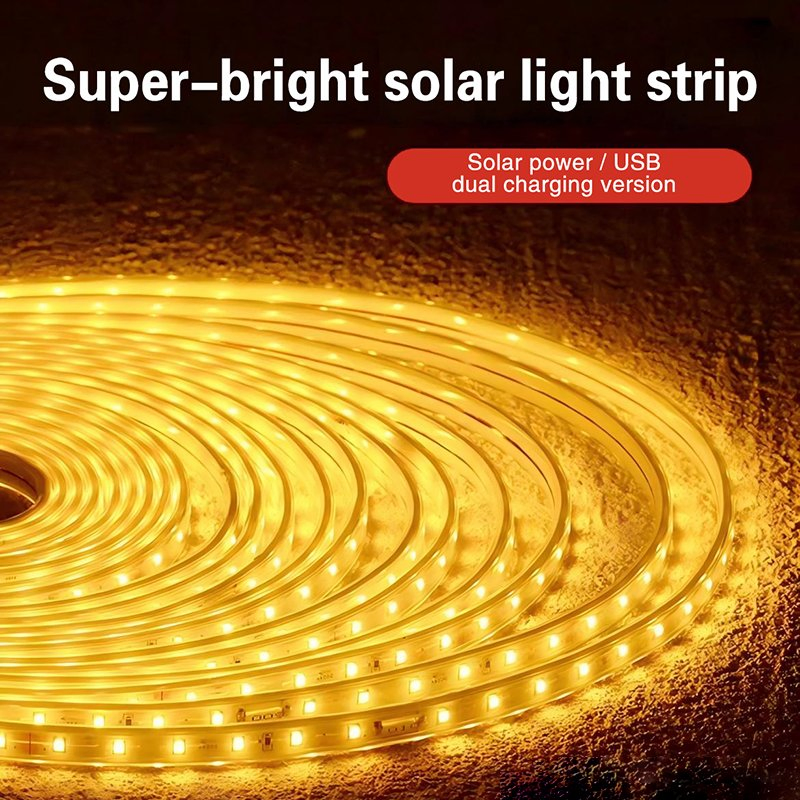 Low-Voltage Outdoor Garden Lamp - Solar LED Light Strip, Available in Various Colors