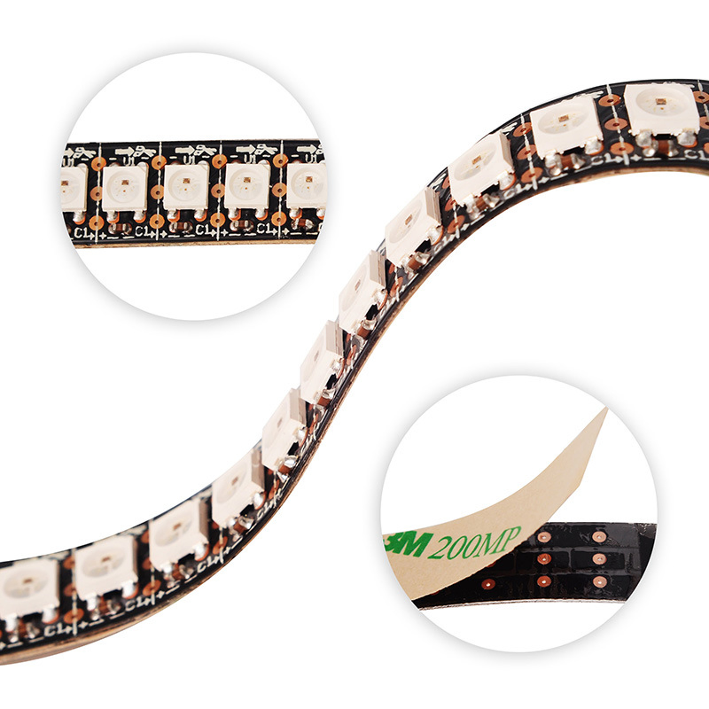 Smart Electronics DC12V 5m Ws2811-2815 LED Strip IP65 Ws2815 144LED/M Addressable Break-Point Continnely RGB Full Color Strip Light