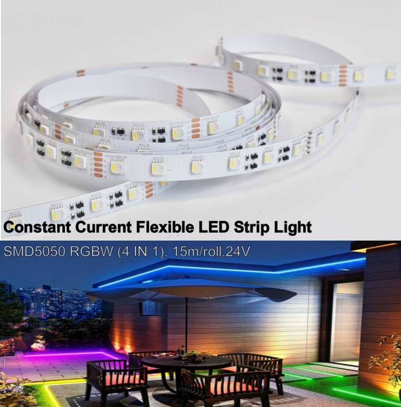 Hot Selling 60LED/M RGBW 4in1 LED Tape Light Ultra Long 15m Constant Current RGBW 24VDC LED Strip