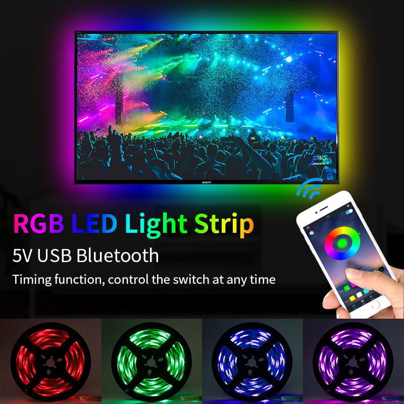 5V USB LED Strip Light for Holiday Decoration 5050 RGB Colour with 24key Remote
