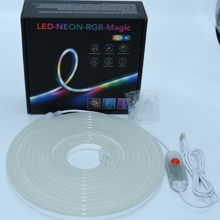 Manufacturer Wholesale 5m/16.4FT APP Control Rgbic Magic Pixel Flexible 24V Addressable Smart Rope Strip LED Neon Light