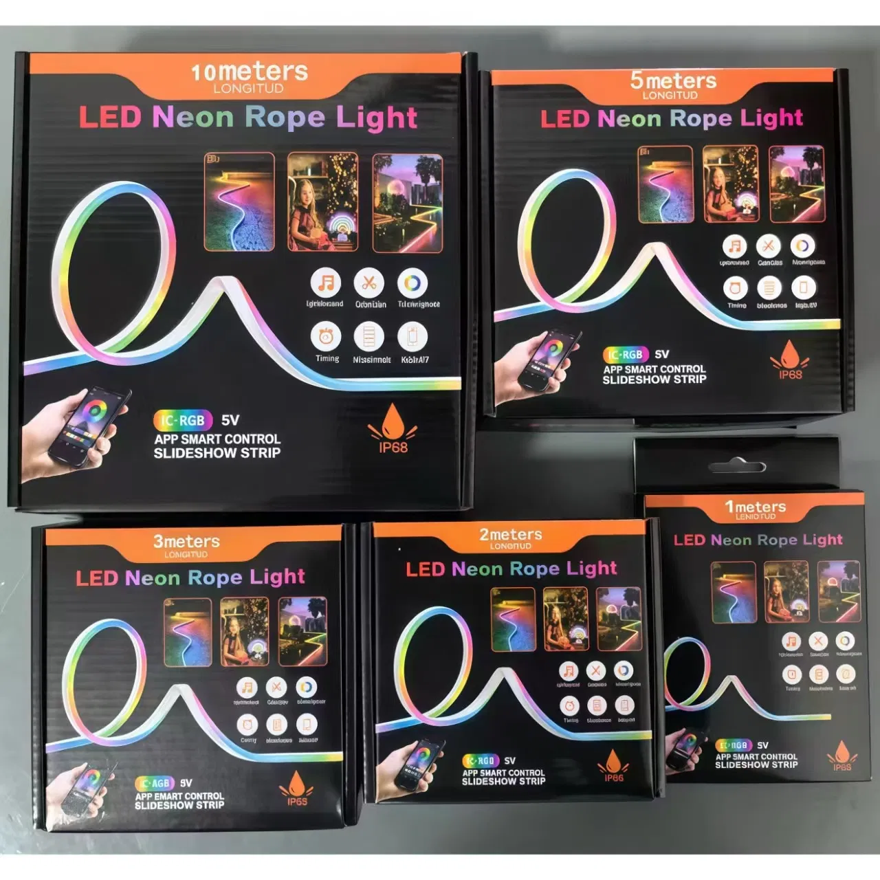 Manufacturer Wholesale 5m/16.4FT APP Control Rgbic Magic Pixel Flexible 24V Addressable Smart Rope Strip LED Neon Light