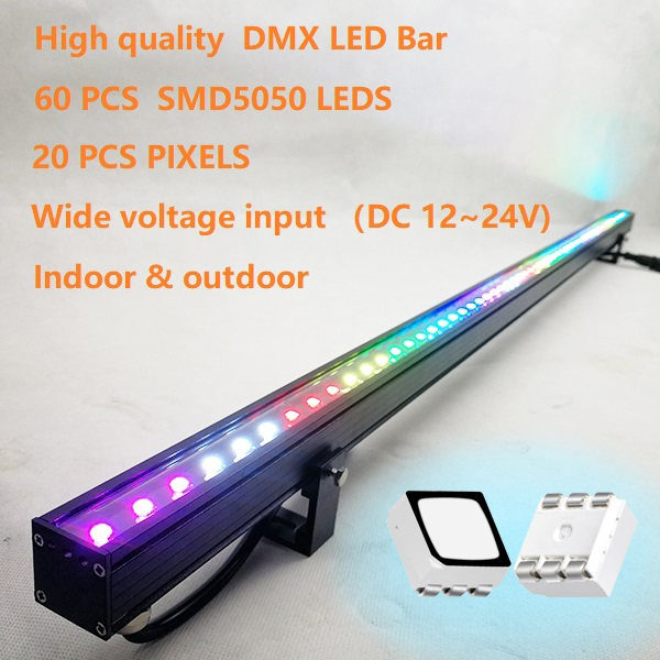 Individually Addressable DMX Control Bar RGB Pixel Lights Colored Hexagon Linear Strip LED Lights Stage Effect Bar IP65 Disco