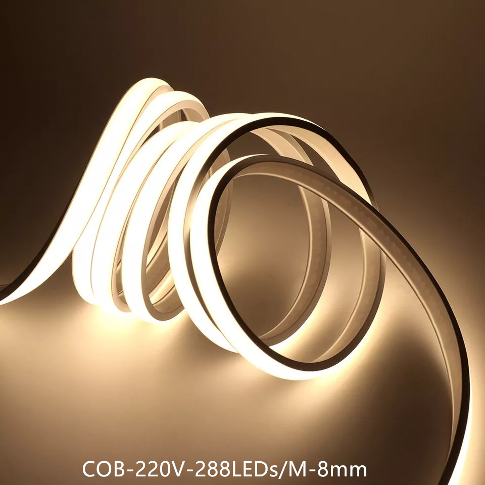 Smooth Performance Flexible COB Strip Lighting 288 LED High-Voltage Outdoor Milky Model Light