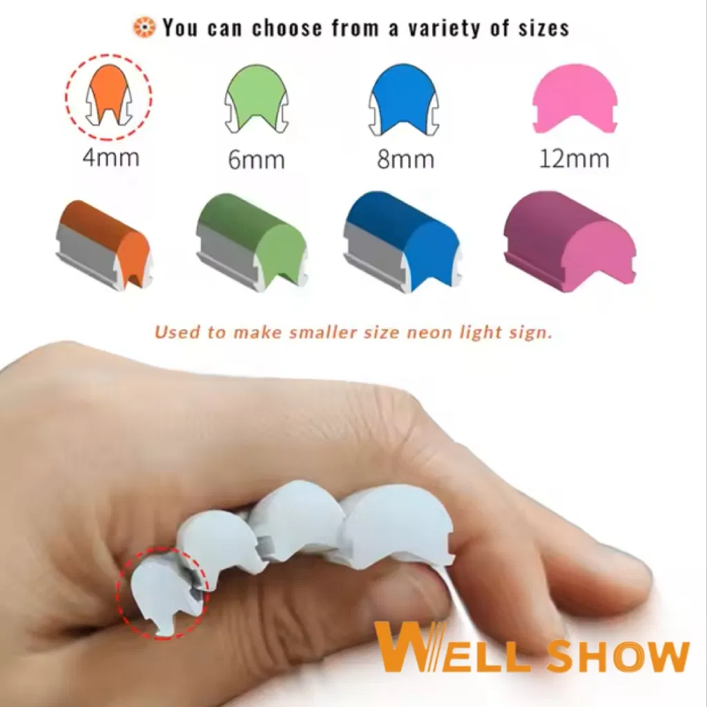 4mm/6mm/8mm/12mm Flex Waterproof Detachable Silicone LED Strip Light for Neon Sign Advertisement