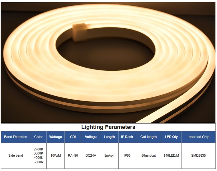 Hot Sell Silicon Tube Waterproof 06*13mm Side View LED Neon Flex Light IP65 Silicone Tube
