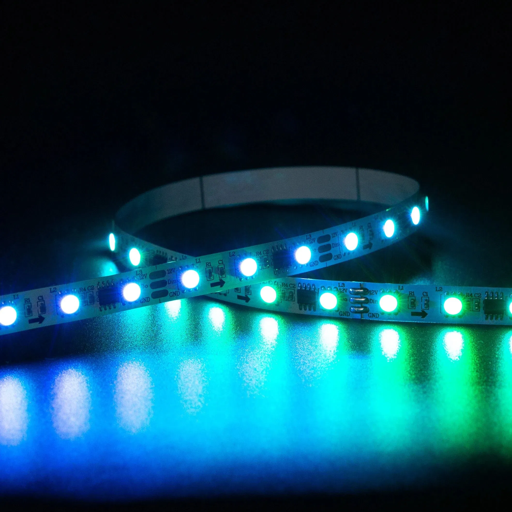 Energy-Saving LED Fantasy Color Light Strip Ws2812 Low-Voltage 5V Waterproof Light Bar Color-Changing Cabinet Running Horse Flowing Light Strip Self-Adhesive Le