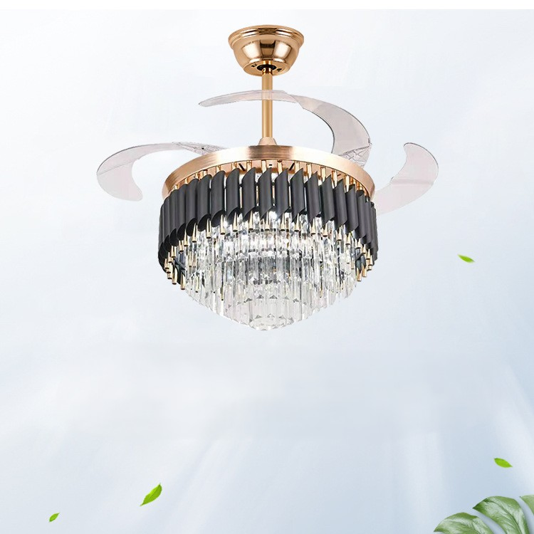 Zy Custom LED Crystal Chandelier Pendant Lamp Home Hotel Modern Ceiling Fan Light