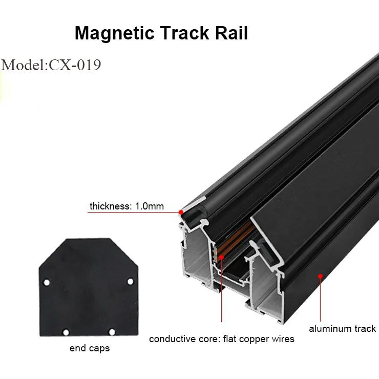 Adjustable 1/2/3m Magnetic LED Track Light - Aluminum Rail for Fabric Stretch Ceiling