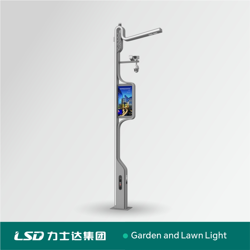 New Arrivals OEM ODM Outdoor Smart LED Street Light Lamp with WiFi CCTV Camera Advertising Screen Intelligent One Alarm System Charging Multi-Functional Design