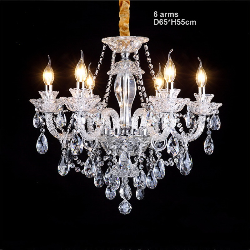 Luxury LED Candle Chandelier Lighting European Classical Indoor Decoration Hanging Lamp Traditional Crystal Pendant Light