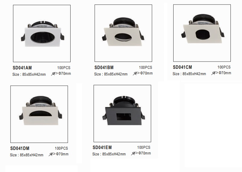GU10 MR16 Square Recessed Trim Frame Fitting LED Downlight Spot