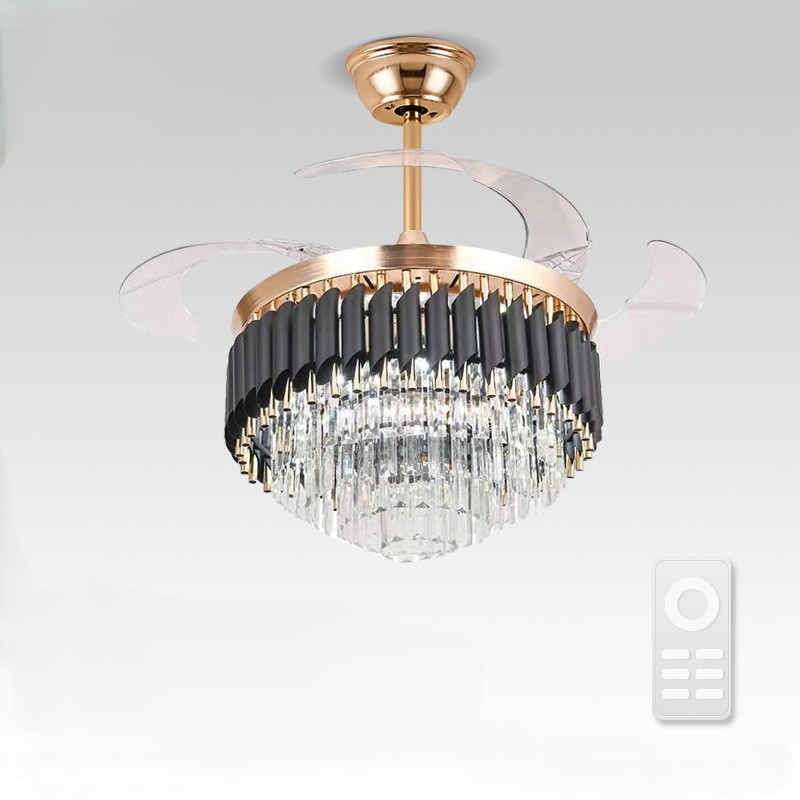 Zy Custom LED Crystal Chandelier Pendant Lamp Home Hotel Modern Ceiling Fan Light