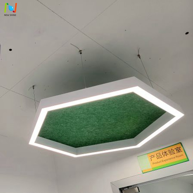 LED Hexagonal Ceiling Pendant Light Interior Lighting Chandelier Lamp Linear Acoustic Light