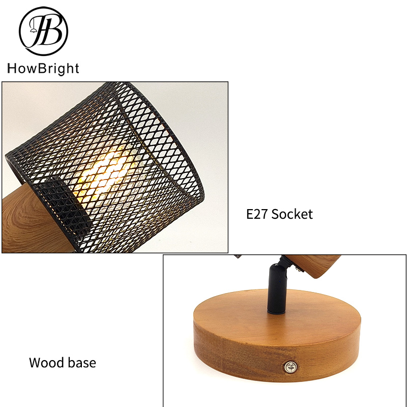 E27 Wall Light Adjustable Wall Spotlight Black Ceiling Spot Lights