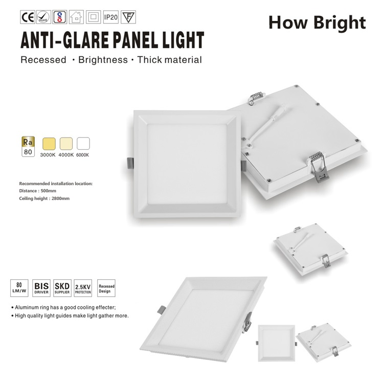 Minimalist White 5W 9W 12W 16W 22W Square LED Ceiling Panel Light Indoor Recessed Panel Light