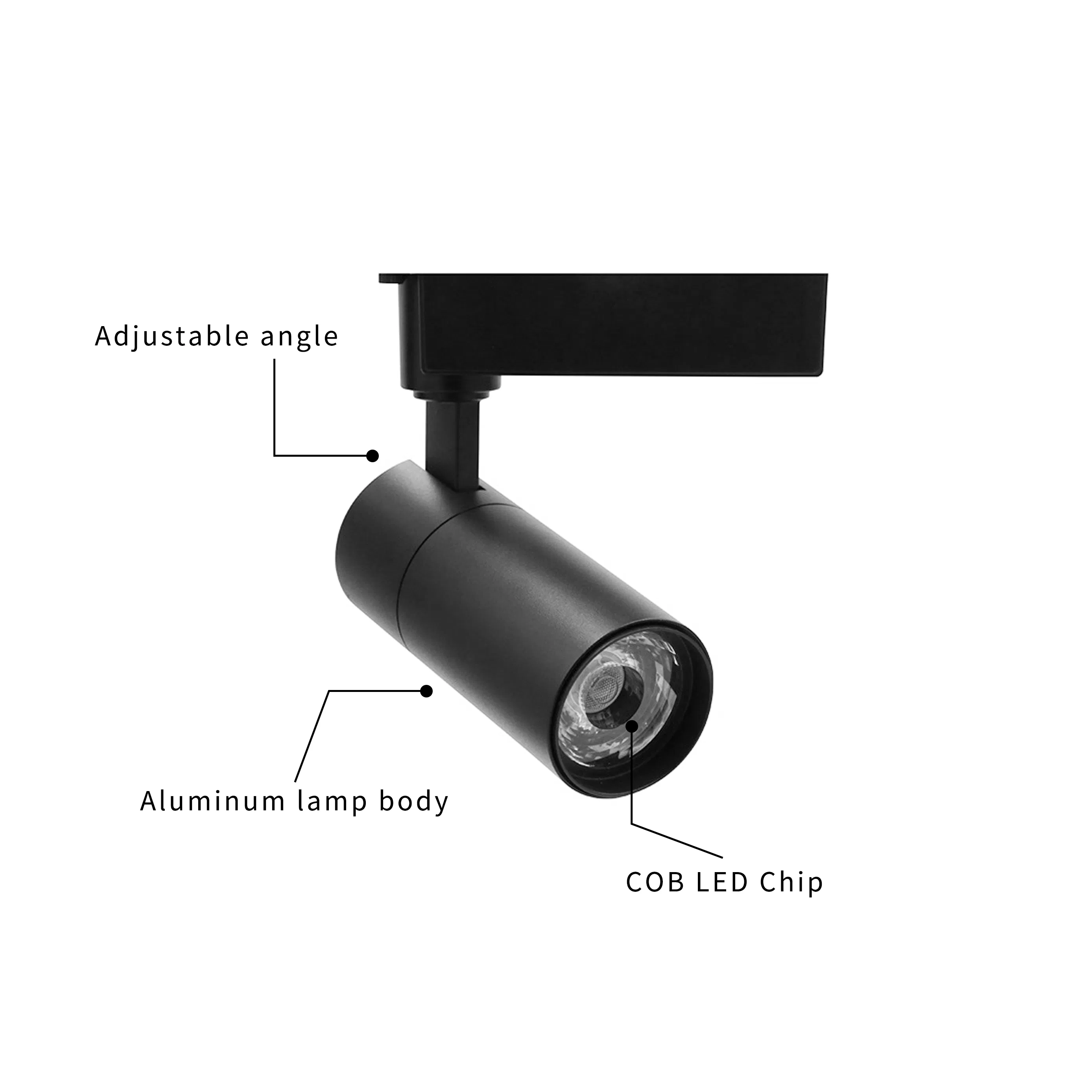 Commerical Adjustable White Black LED Spot Lighting COB 10W 20W 30W Track Light for Clothing Shop Jewelry Store Exhibition