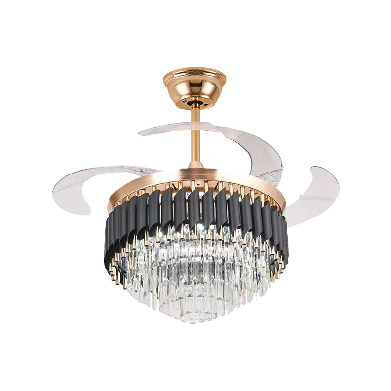 Zy Custom LED Crystal Chandelier Pendant Lamp Home Hotel Modern Ceiling Fan Light