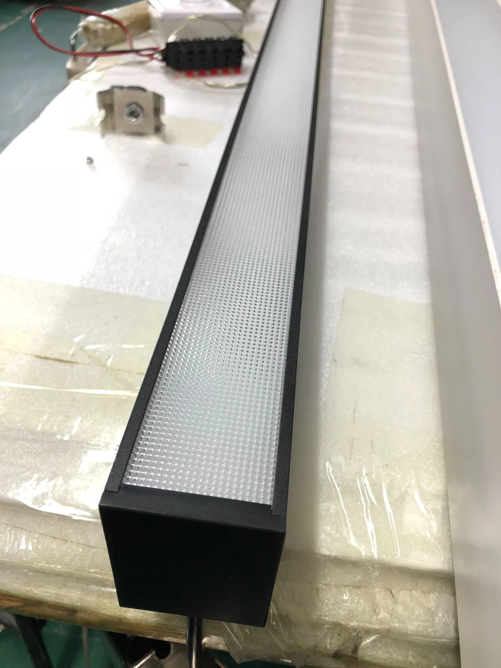 Hanging Pendant Kitchen Office LED Rectangle Strip Lights Lamparas Chandeliers Black New Modern for Home Contemporary 40W