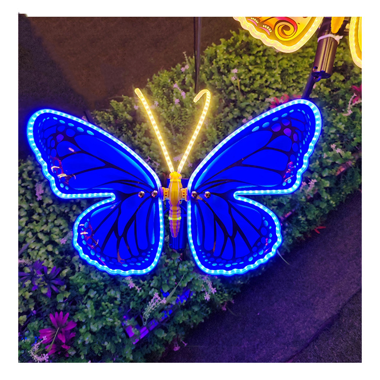 Commercial Landscape PVC Garden Christmas LED Butterfly Lamp Holiday Decoration Outdoor Motif Light