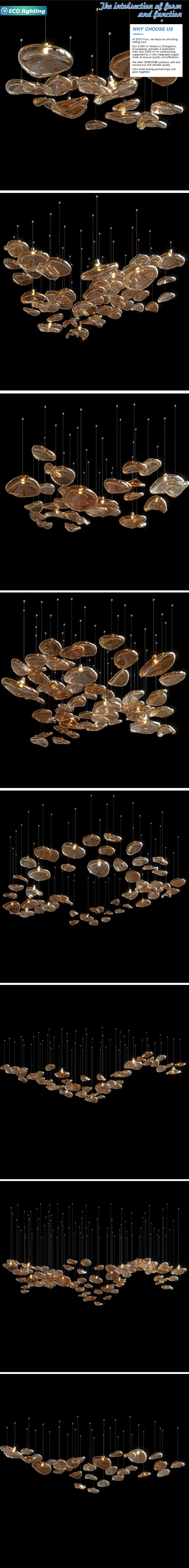 Modern Gold LED Glass Chandelier