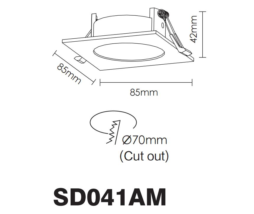 GU10 MR16 Square Recessed Trim Frame Fitting LED Downlight Spot