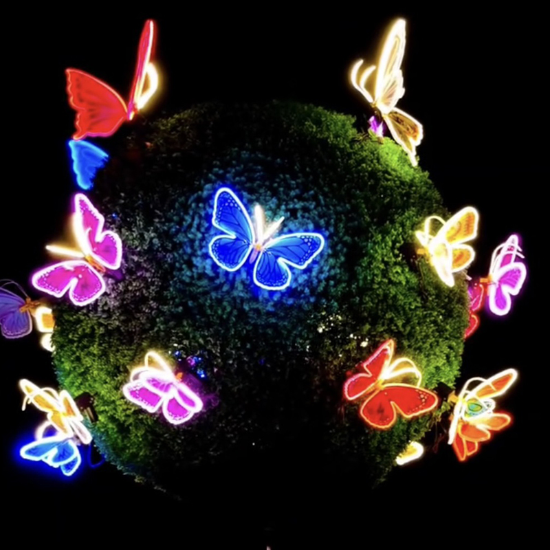 Commercial Landscape PVC Garden Christmas LED Butterfly Lamp Holiday Decoration Outdoor Motif Light