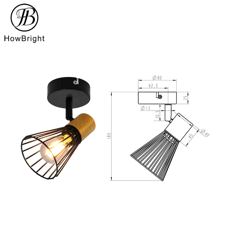 Decorative LED Spot Light Classic Metal Spotlight with E14 Bulb