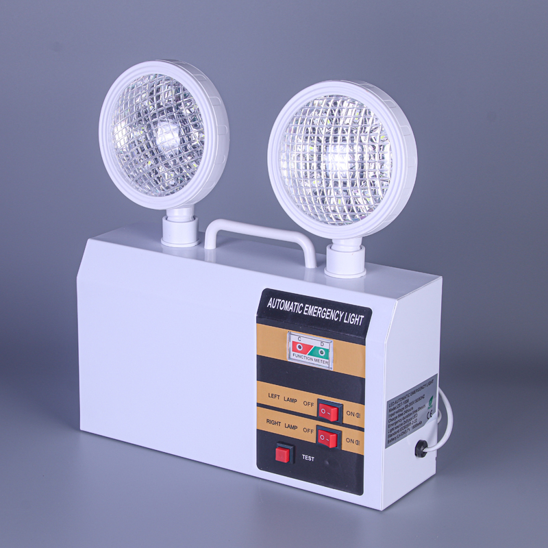 SMD LED Twin Spot Head Escape Exit Indoor Wall Mounted Emergency Light with Lithium Battery Backup for Home