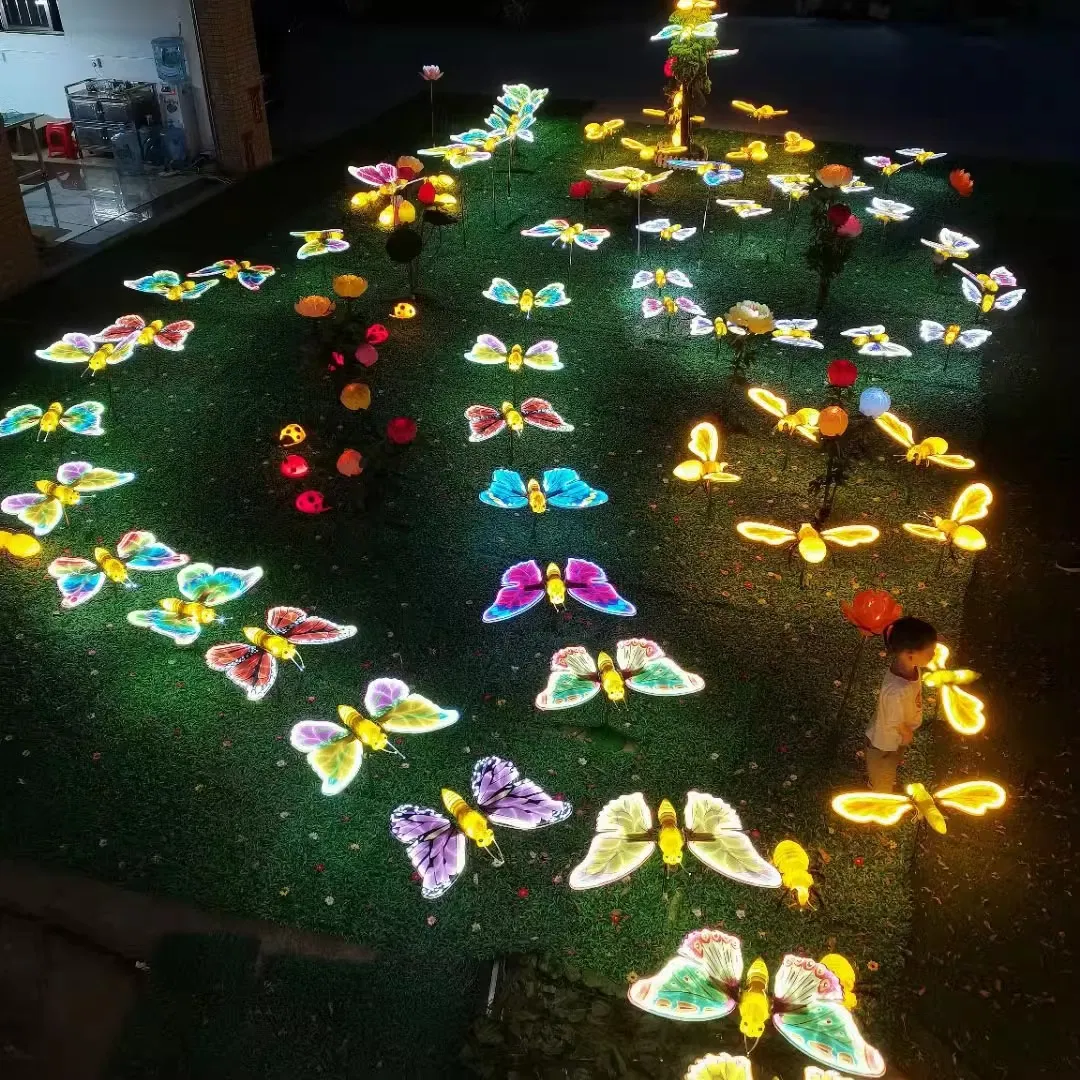 Commercial Landscape PVC Garden Christmas LED Butterfly Lamp Holiday Decoration Outdoor Motif Light