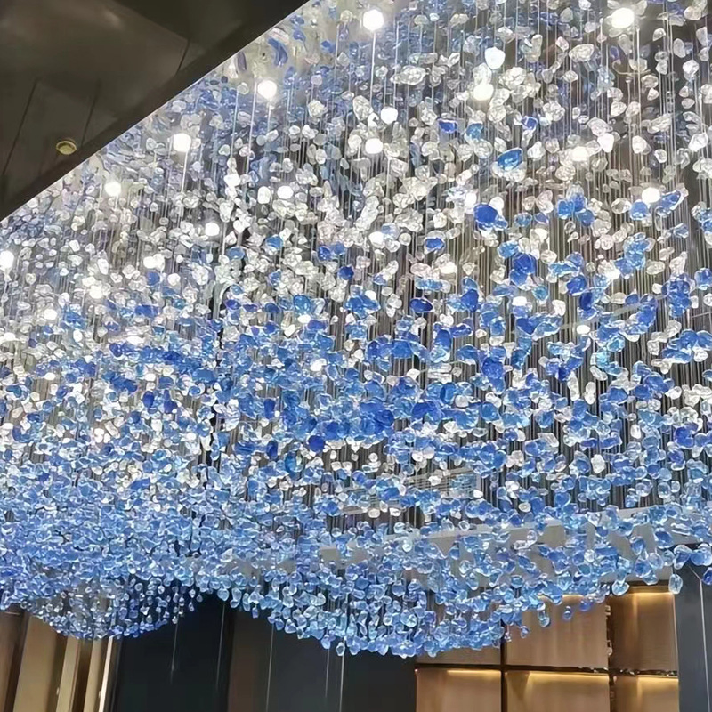 Custom Modern Luxury Large Chandeliers Lobby Loft LED Hotel Restaurant Pendant Lights