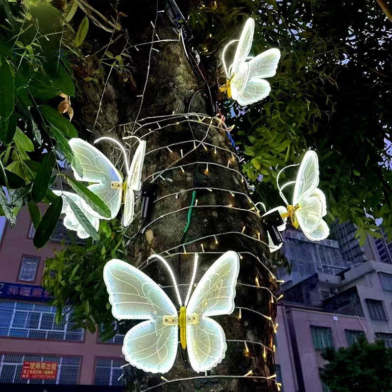 Commercial Landscape PVC Garden Christmas LED Butterfly Lamp Holiday Decoration Outdoor Motif Light