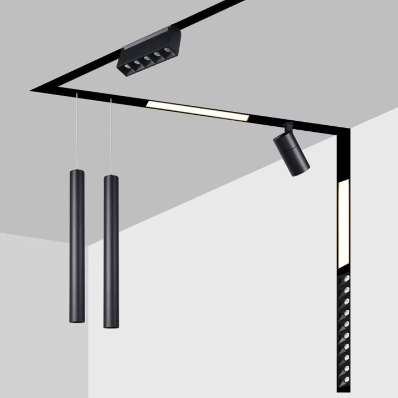 DC48V Magnet Lighting LED Spotlight Spot Lamp Mini 16 mm 16mm 38mm Embedec Magnetic Linear Lighting Bar Track Rail Light System