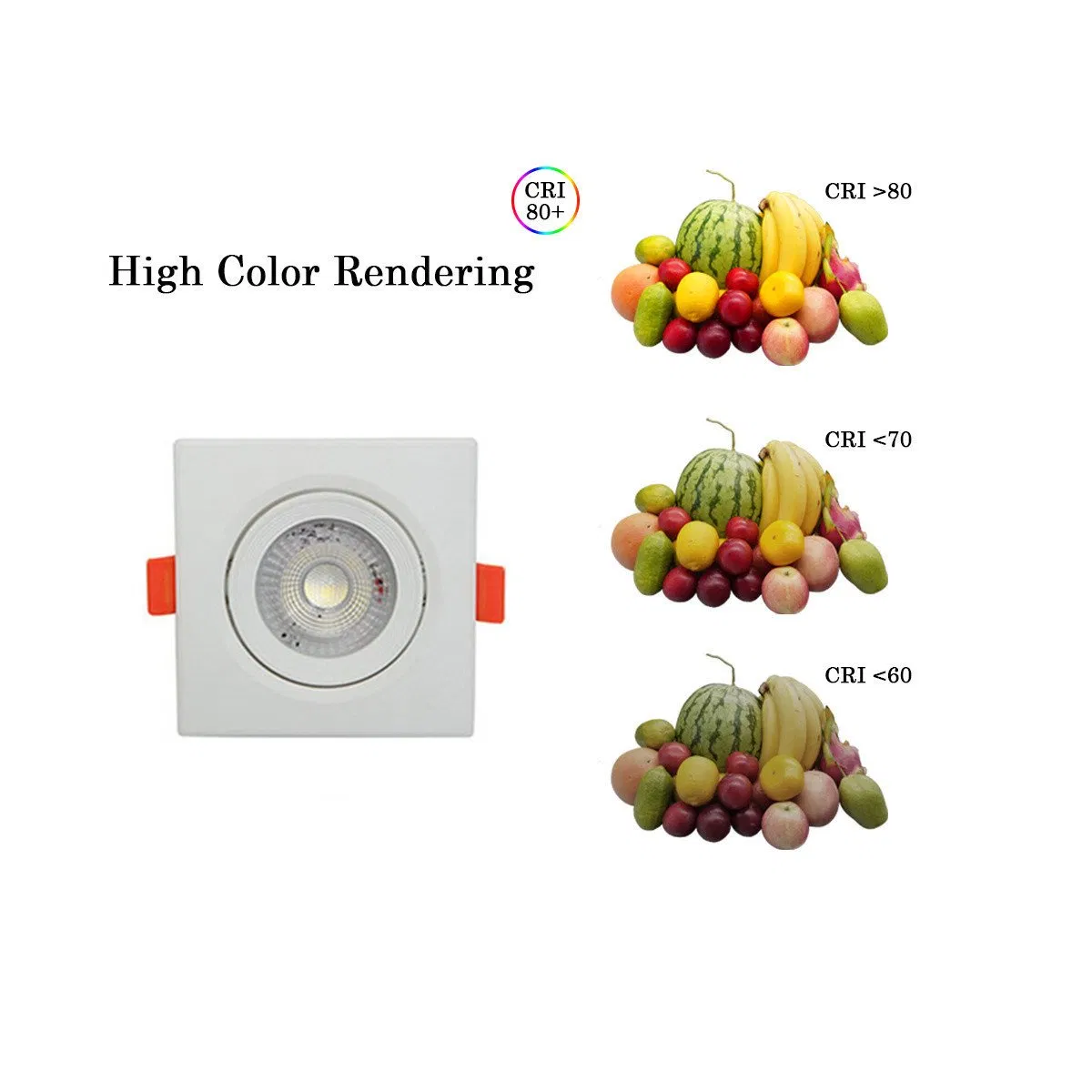 China Factory 3W Square Ceiling Spot Down Lamp Lighting SMD2835 100-240V Recessed Spotlight LED Downlight for Indoor Lighting