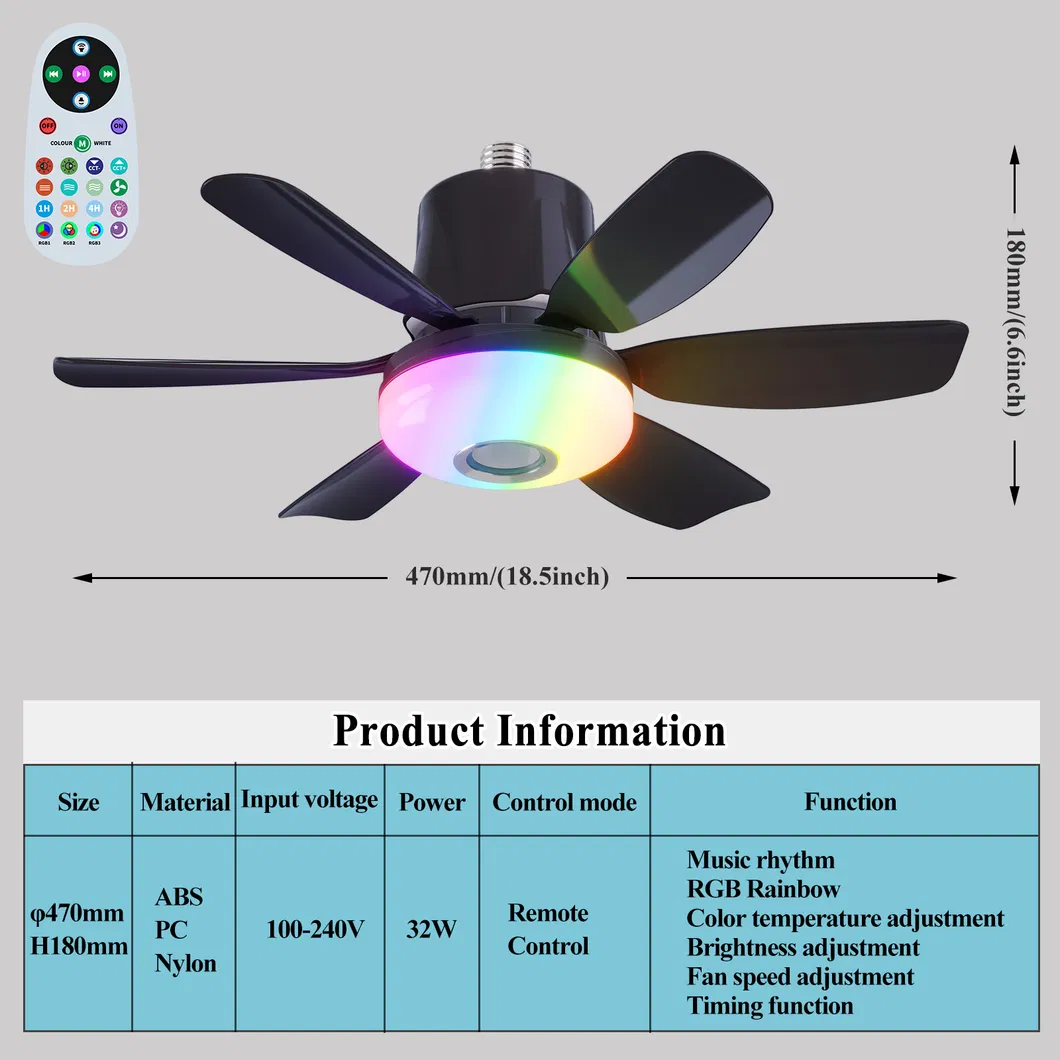 RGB Ceiling Fan Light