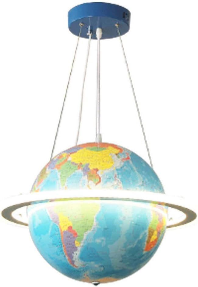 Creative World Globe LED Pendant Light Ball Chandeliers Ceiling Light Fitting for Boy and Girl Bedroom Chandeliers Restaurant Decor Hanging Lamp
