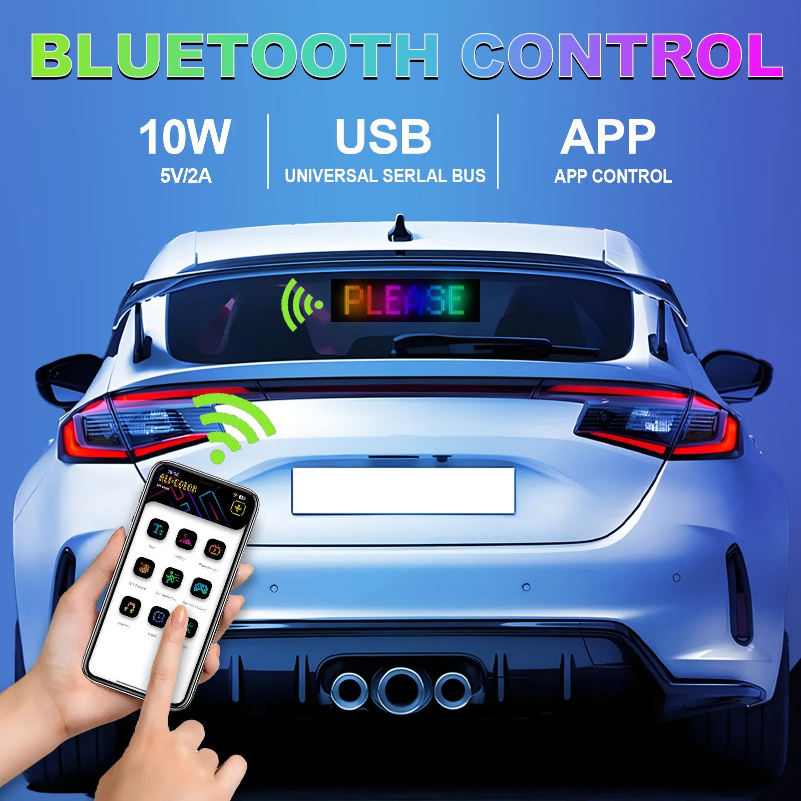 Mobile APP Control LED Matrix Panel Car Truck Devil Eyes Display Flexible Screen for Advertising