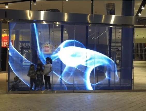 Glass Wall Window Applied Transparent LED Screen P3.91-7.81 Transparent LED Display