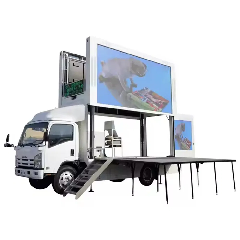 2025W Hw-Ql3815W Outdoor Advertising LED Mobile Truck in 3 Sides LED Display