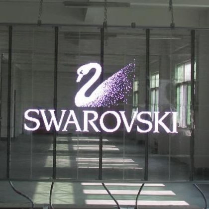 Window Shop Advertisement Transparent LED Display P3.91-7.82 Light Weight Transparent LED Screen