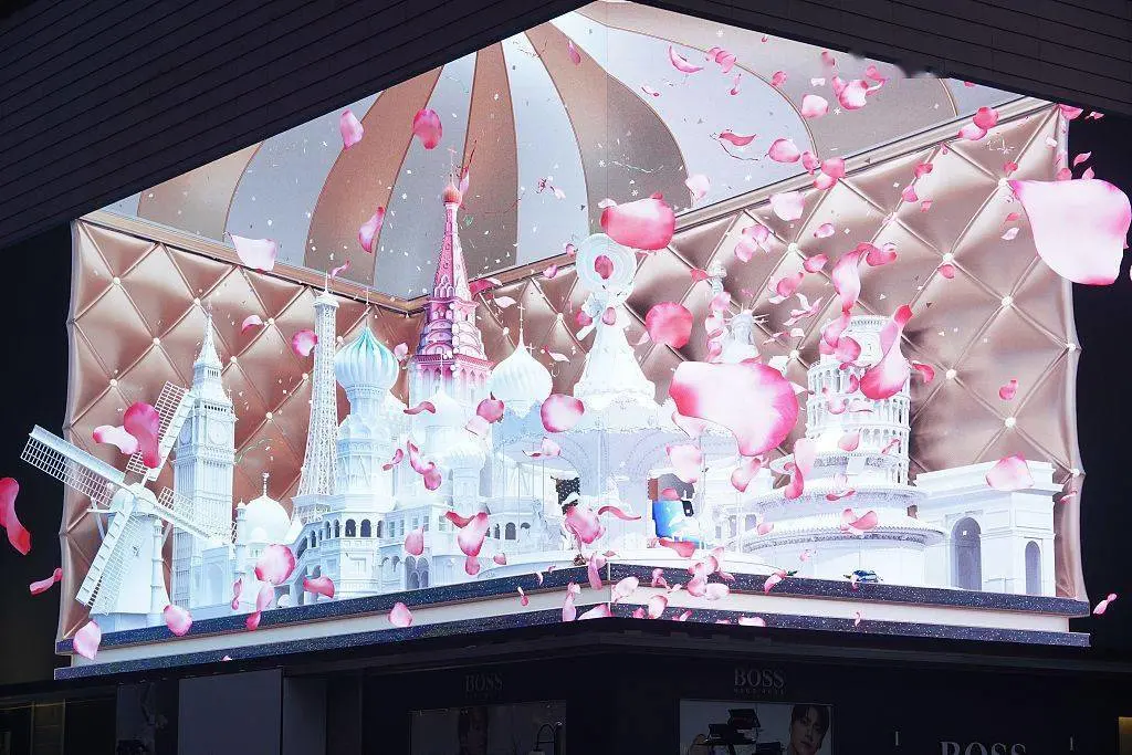 P10 P4 P5 P6 P8 Outdoor Giant Curve 90 Degree Video Wall Naked-Eye 3D LED Display Outdoor Digital Advertising Billboard 3D Advertising Screen