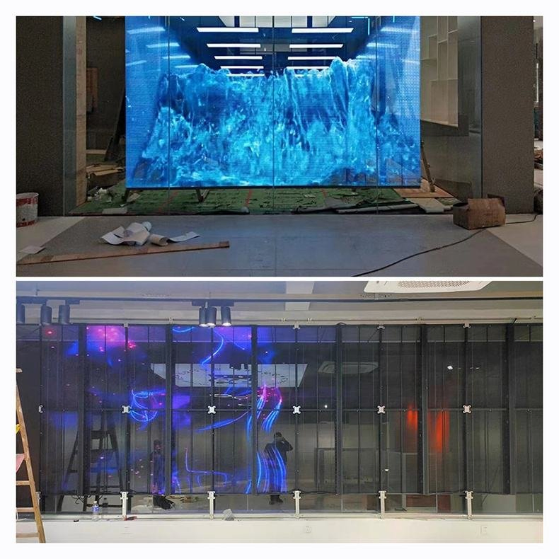 Transparent Glass LED Display Fast Installation LED Film Screen for Shopping Mall