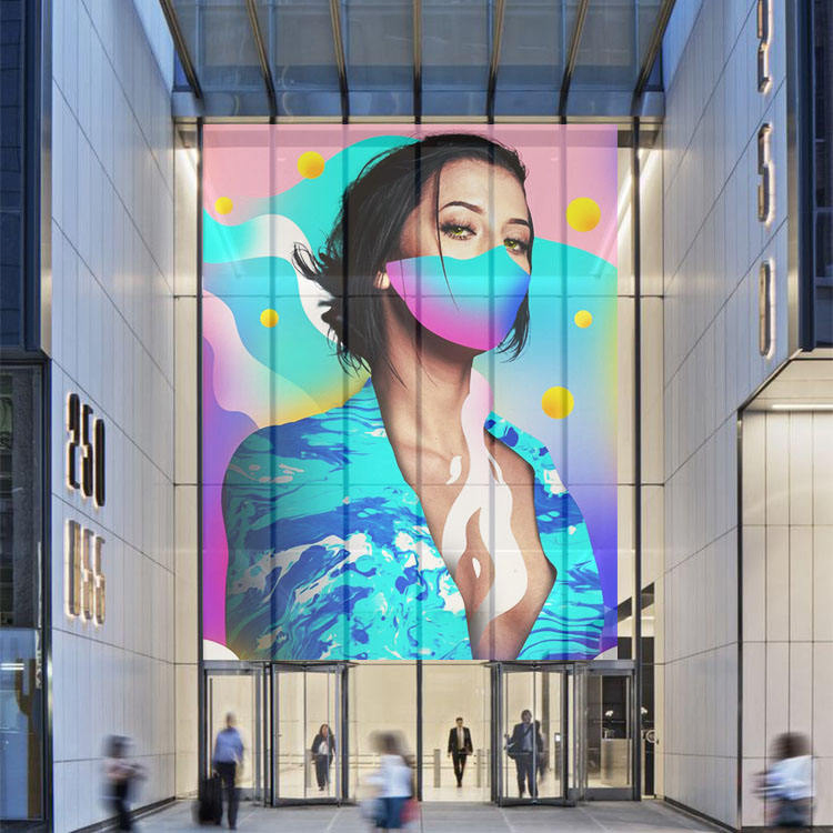 P3.91 Transparent LED Display Building Wall Window Indoor Outdoor LED Display Screen for Shopping Mall