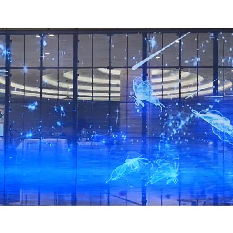 Transparent Glass LED Display Fast Installation LED Film Screen for Shopping Mall