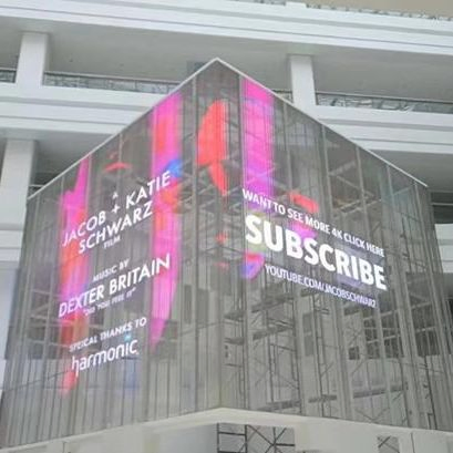 Window Shop Advertisement Transparent LED Display P3.91-7.82 Light Weight Transparent LED Screen
