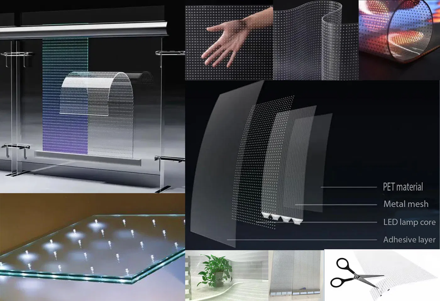 Flexible Transparent Indoor LED Display Structure