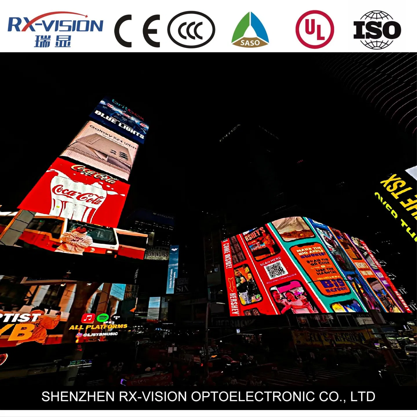 Full Color Outdoor LED Display Screen P6 P8 P10 P16 SMD Advertising Billboard for Fixed Installation