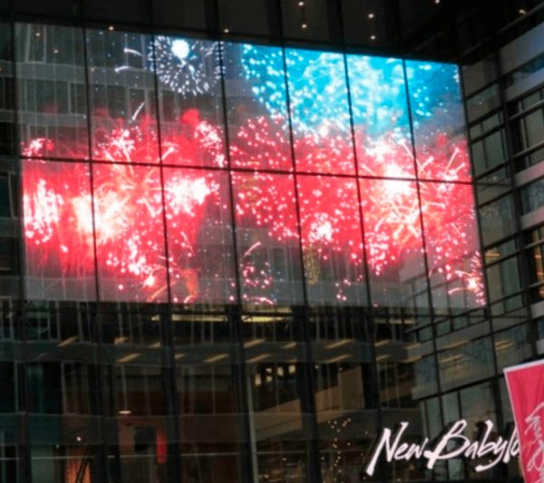 Window Shop Advertisement Transparent LED Display P3.91-7.82 Light Weight Transparent LED Screen