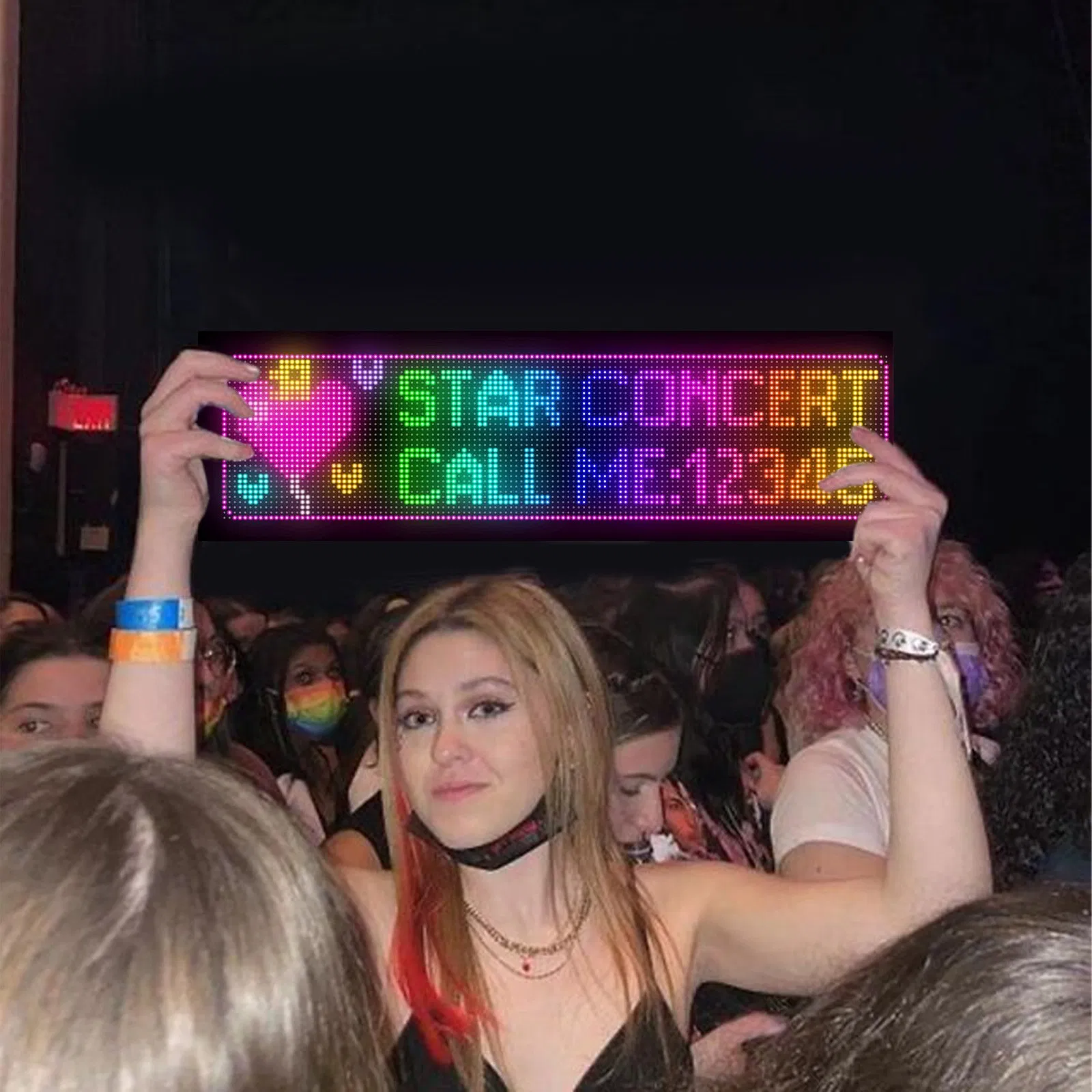 16*144 Plug Connection LED Devil Eye for Truck Car Windshiled Decoration Smart Mobile APP Control Flexible Display LED Matrix Panel Screen