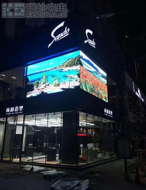 Right Angle P4 Outdoor LED Display 90degree Corner Commercial Advertising LED Advertising Screen
